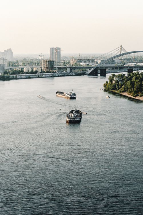 Dnipro with cargo ship